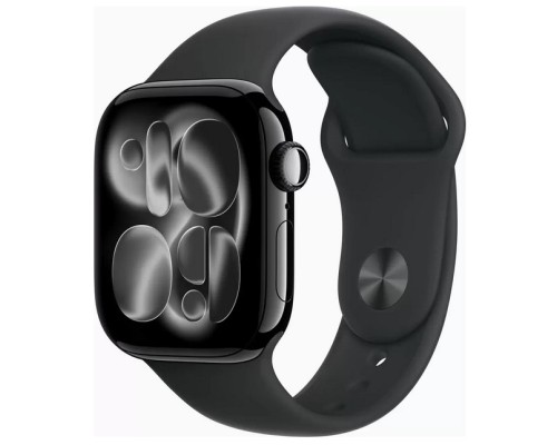 Apple Watch Series 11 46 мм (алюминиевый корпус, черный/черный, спортивный силиконовый ремешок S/M)