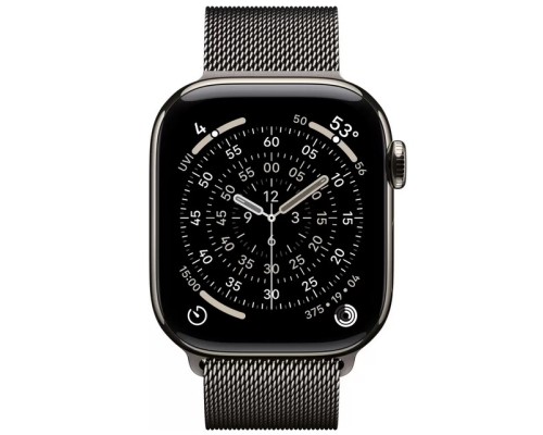 Apple Watch Series 11 LTE 46 мм (титановый корпус, природный/сланец, миланская петля)