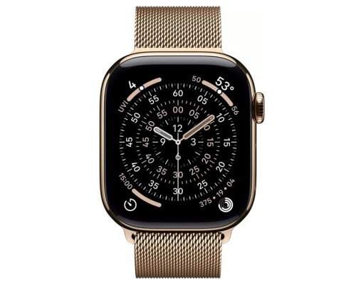 Apple Watch Series 11 LTE 46 мм (титановый корпус, золотистый/золотистый, миланская петля)
