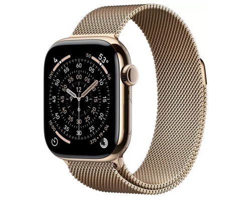 Apple Watch Series 11 LTE 42 мм (титановый корпус, золотистый/золотистый, миланская петля)
